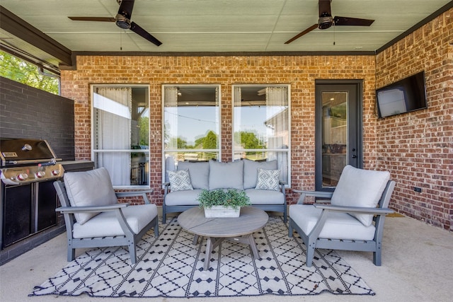 122 Forest Hills Cir, Gunter, TX 75058 - view of patio / terrace featuring a ceiling fan and outdoor lounge area