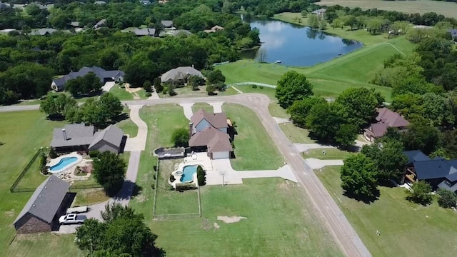 122 Forest Hills Cir, Gunter, TX 75058 - drone / aerial view with a water view