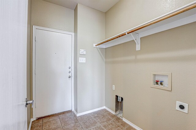 1108 Mourning Dove Dr, Burleson, TX 76028 - laundry room with laundry area, baseboards, hookup for a washing machine, electric dryer hookup, and light tile patterned floors