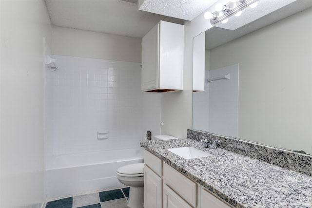 bathroom with toilet, shower / washtub combination, and vanity