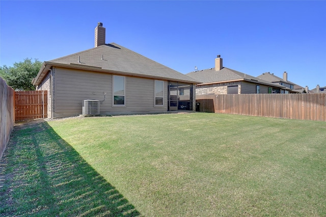 1441 Elkford Ln, Fort Worth, TX 76247 - back of property with cooling unit and a chimney