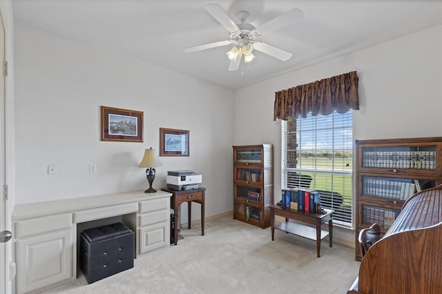 125 Deer Stream Ct, Azle, TX 76020 - office featuring baseboards, a ceiling fan, and light colored carpet