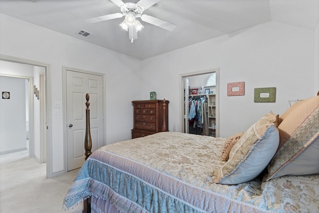 125 Deer Stream Ct, Azle, TX 76020 - bedroom featuring a closet, a ceiling fan, visible vents, carpet floors, and a spacious closet