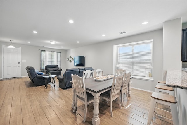 6309 Outrigger Rd, Fort Worth, TX 76179 - dining space featuring light wood finished floors, recessed lighting, and baseboards