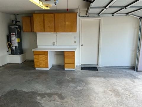garage with water heater