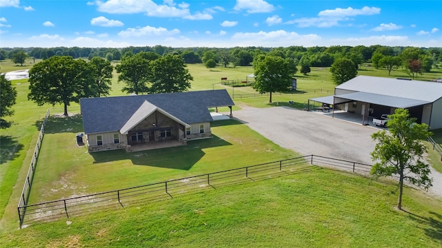 bird's eye view featuring a rural view