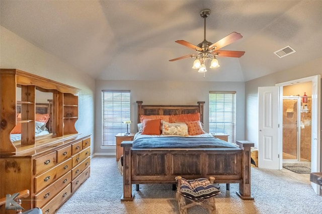 102 Wait Station Ave, Tuscola, TX 79562 - bedroom with lofted ceiling, light carpet, baseboards, and ceiling fan