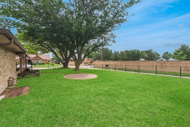 view of yard with fence