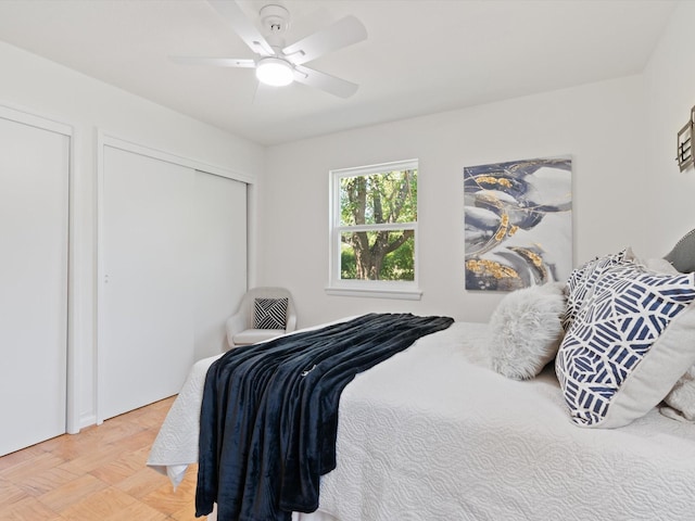 bedroom with a ceiling fan