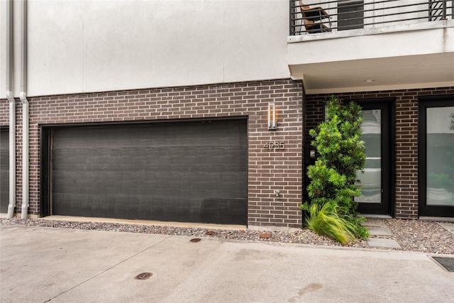 garage with driveway