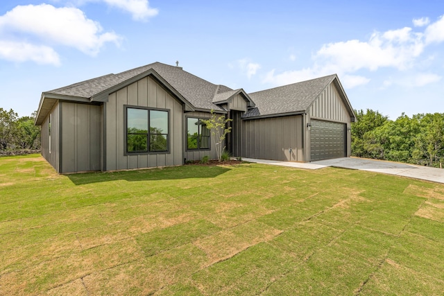 285 Lake Ridge Ct, Bluff Dale, TX 76433 - modern inspired farmhouse with a shingled roof, a front yard, and concrete driveway