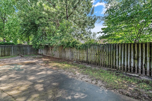 view of yard with a patio and a fenced backyard