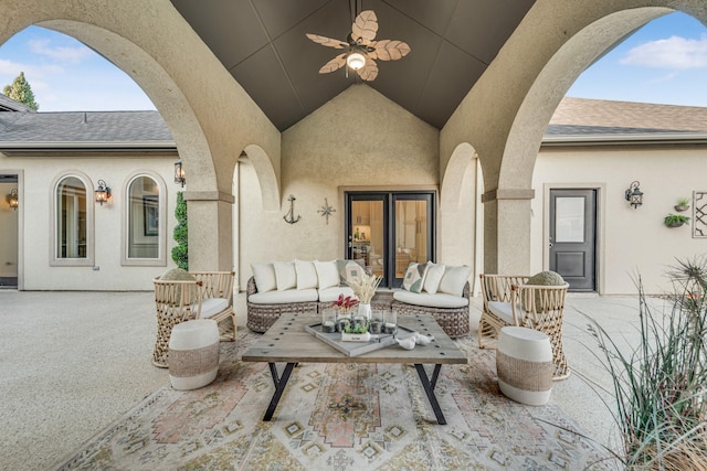 7242 Waters Edge Dr, The Colony, TX 75056 - view of patio / terrace featuring ceiling fan and outdoor lounge area