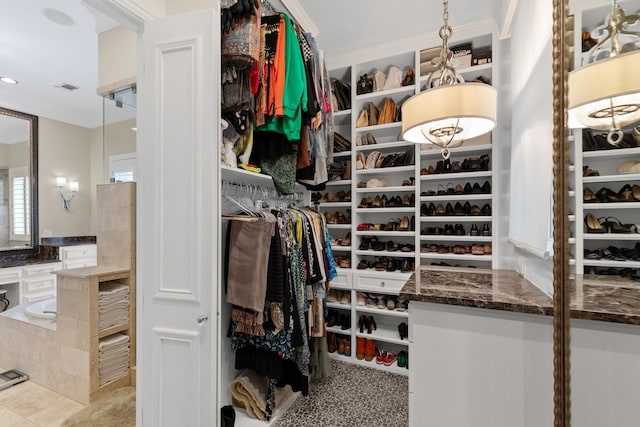 walk in closet with visible vents