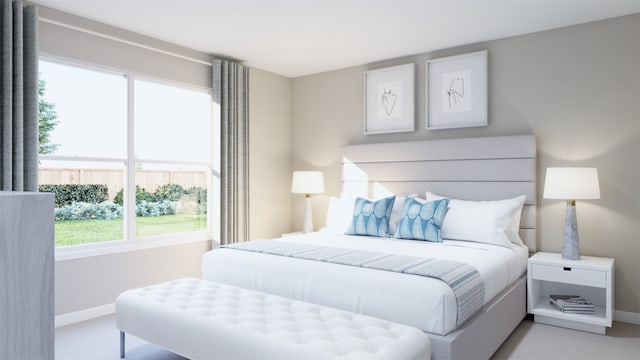 bedroom featuring baseboards