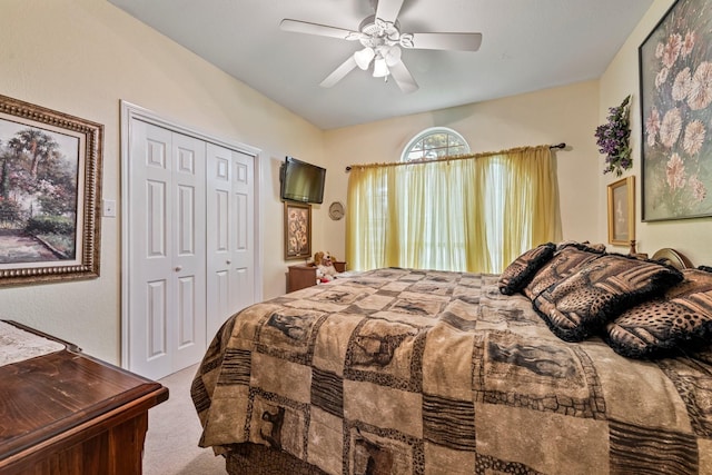 740 Bluebonnet Dr, Stephenville, TX 76401 - carpeted bedroom featuring a closet and ceiling fan
