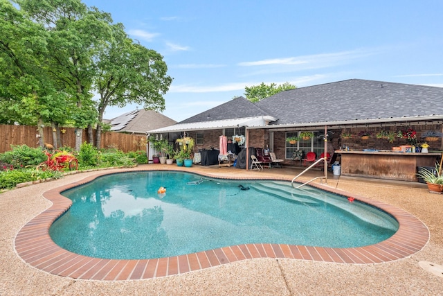 740 Bluebonnet Dr, Stephenville, TX 76401 - view of pool with a fenced backyard, a fenced in pool, and a patio