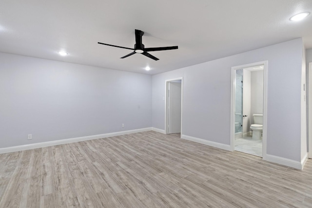 1308 Wheatfield Dr, Mesquite, TX 75149 - unfurnished room with recessed lighting, ceiling fan, baseboards, and light wood-type flooring