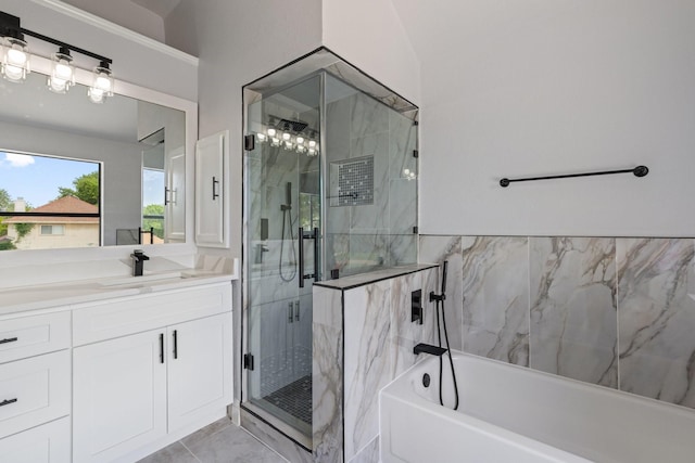 1308 Wheatfield Dr, Mesquite, TX 75149 - full bath featuring vanity, a stall shower, and a washtub