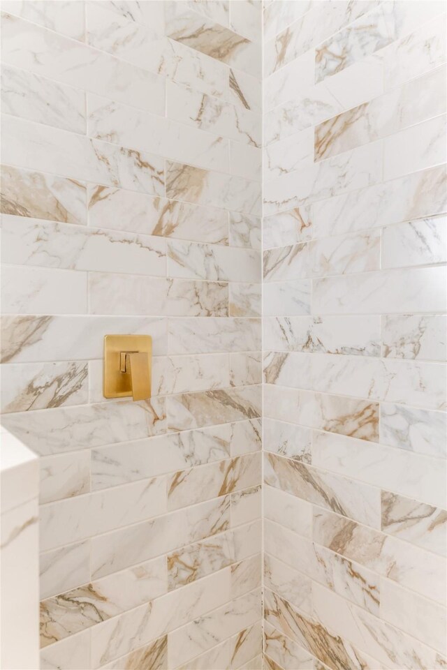 interior details featuring tiled shower