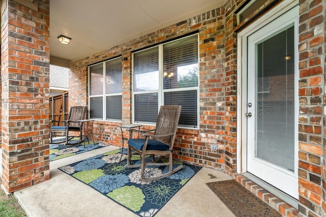 view of patio with a porch