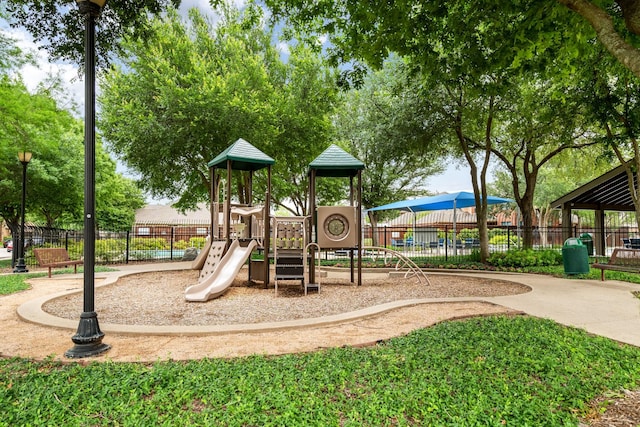 community playground with fence