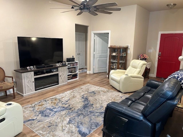 540 Islet Dr, Runaway Bay, TX 76426 - living room with a ceiling fan, wood finished floors, and baseboards