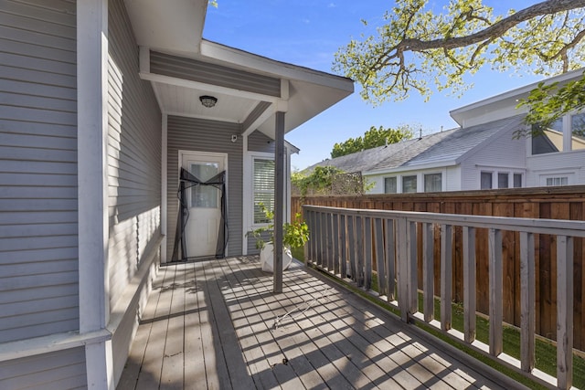 wooden terrace with fence