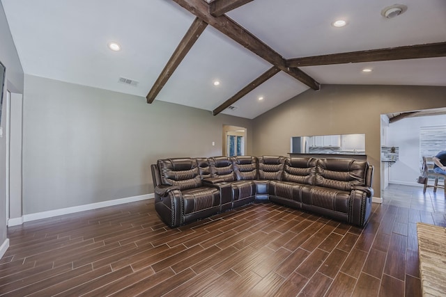 703 Athenia Way, Duncanville, TX 75137 - cinema featuring baseboards, dark wood-style floors, and recessed lighting