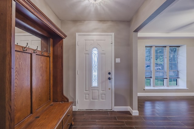 703 Athenia Way, Duncanville, TX 75137 - foyer with baseboards and wood finish floors
