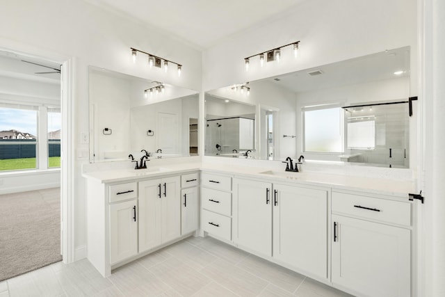 801 Daisy Corner Dr, Little Elm, TX 76227 - full bath with a shower stall, plenty of natural light, and tile patterned floors