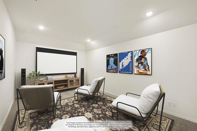 801 Daisy Corner Dr, Little Elm, TX 76227 - carpeted spare room featuring recessed lighting, baseboards, and lofted ceiling