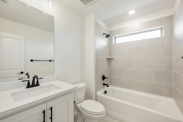 801 Daisy Corner Dr, Little Elm, TX 76227 - bathroom featuring toilet, shower / washtub combination, and vanity