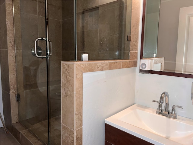 1005 Bass Dr, Plano, TX 75025 - bathroom featuring vanity and a stall shower