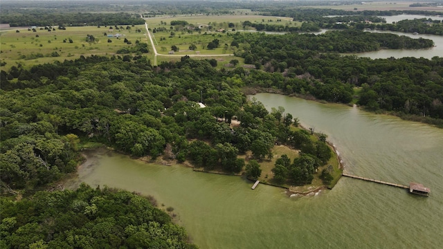 1980 SE County Road 3310th Rd, Kerens, TX 75144 - birds eye view of property with a water view and a forest view