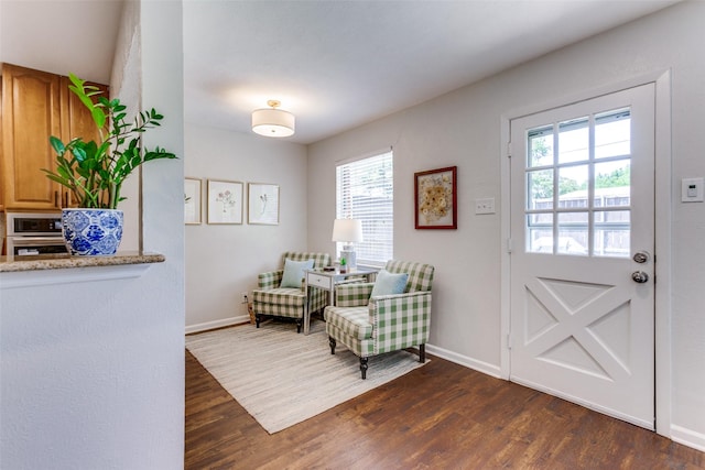 1200 Ridgeway Dr, Richardson, TX 75080 - sitting room featuring dark wood finished floors and healthy amount of natural light