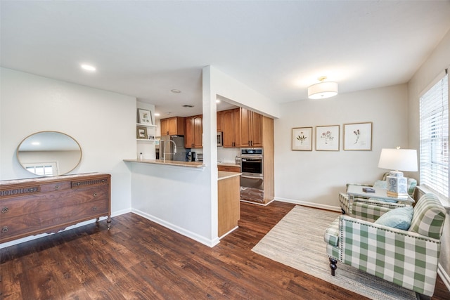 1200 Ridgeway Dr, Richardson, TX 75080 - interior space featuring baseboards, recessed lighting, and dark wood finished floors