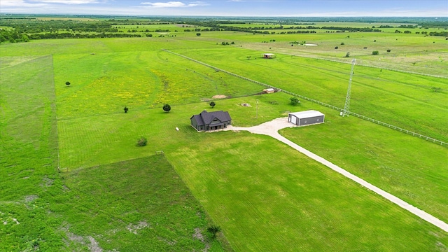 drone / aerial view with a rural view