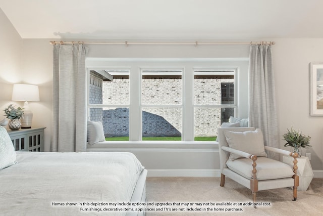 carpeted bedroom with baseboards