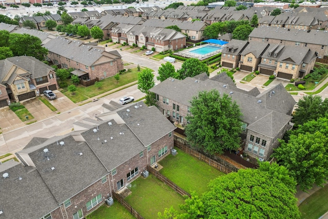 bird's eye view with a residential view