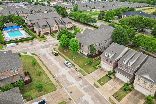 drone / aerial view with a residential view