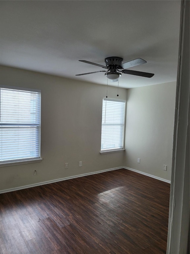 7030 Fair Oaks Ave Unit 111, Dallas, TX 75231 - empty room featuring baseboards, ceiling fan, and dark wood-style floors