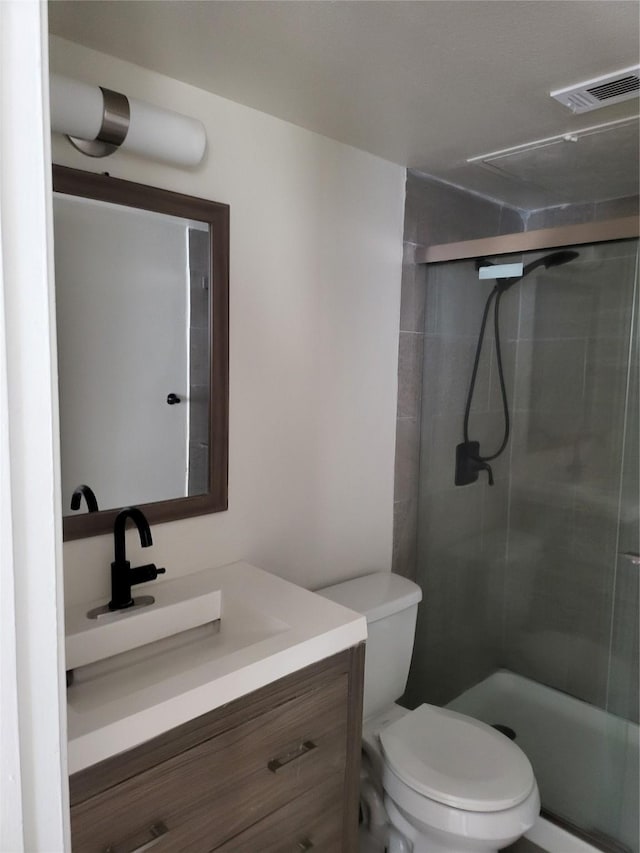 7030 Fair Oaks Ave Unit 111, Dallas, TX 75231 - full bath with vanity, a stall shower, toilet, and visible vents
