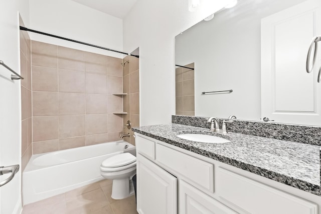 2407 Resort Dr, Heath, TX 75126 - bathroom featuring vanity, tile patterned floors, bathtub / shower combination, and toilet