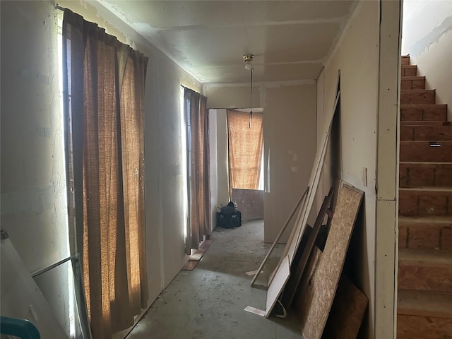 corridor featuring stairway