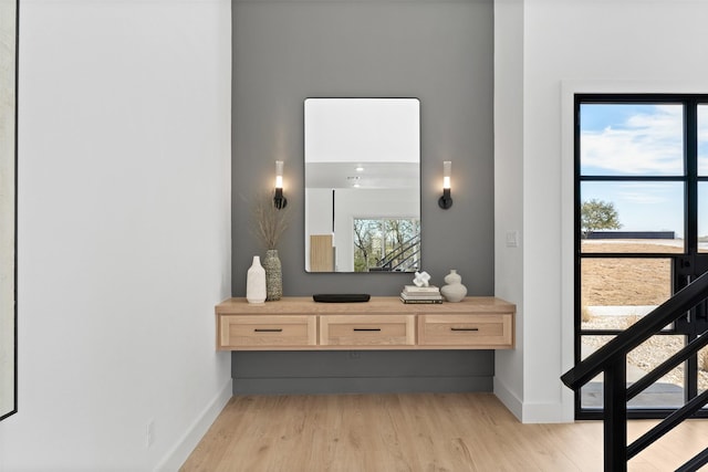 238 Glenview Cir, Belton, TX 76513 - bathroom with baseboards and wood finished floors
