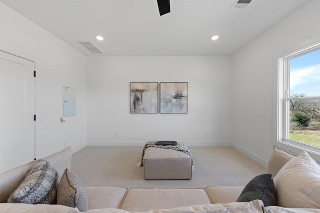 238 Glenview Cir, Belton, TX 76513 - living room with baseboards, visible vents, a healthy amount of sunlight, and carpet