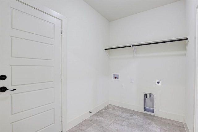 929 Ryed Ln, Fort Worth, TX 76120 - laundry room featuring laundry area, washer hookup, gas dryer hookup, baseboards, and hookup for an electric dryer