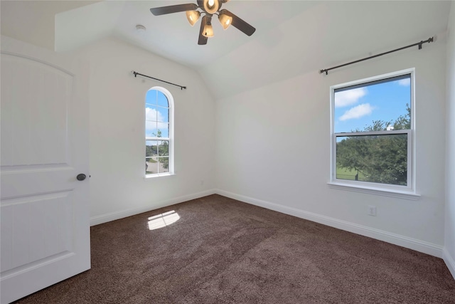 6917 Moody Ave, Frisco, TX 75035 - carpeted empty room featuring lofted ceiling, ceiling fan, and a smoke detector