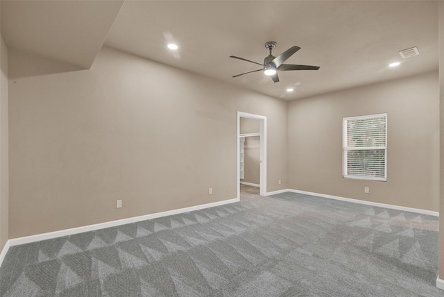 703 S Montgomery St, Sherman, TX 75090 - carpeted spare room featuring a ceiling fan, recessed lighting, and baseboards